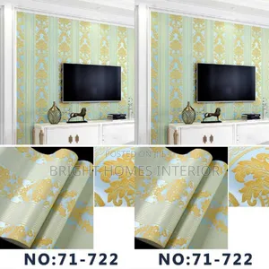 Hotel Gold Pattern Wallpaper With Unique Floral Design