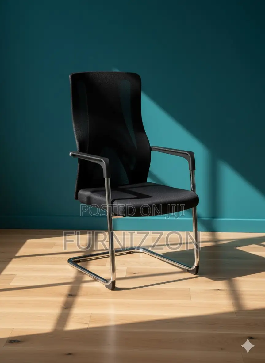 Stylish Black Mesh High Back Reception Chair