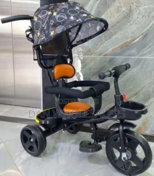 Tricycle With Canopy and Push Handle