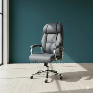 Gray PVC Padded High Back Office Chair