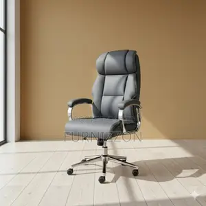Modern Gray High Back PVC Office Seat