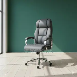 Stylish Gray PVC High Back Office Chair