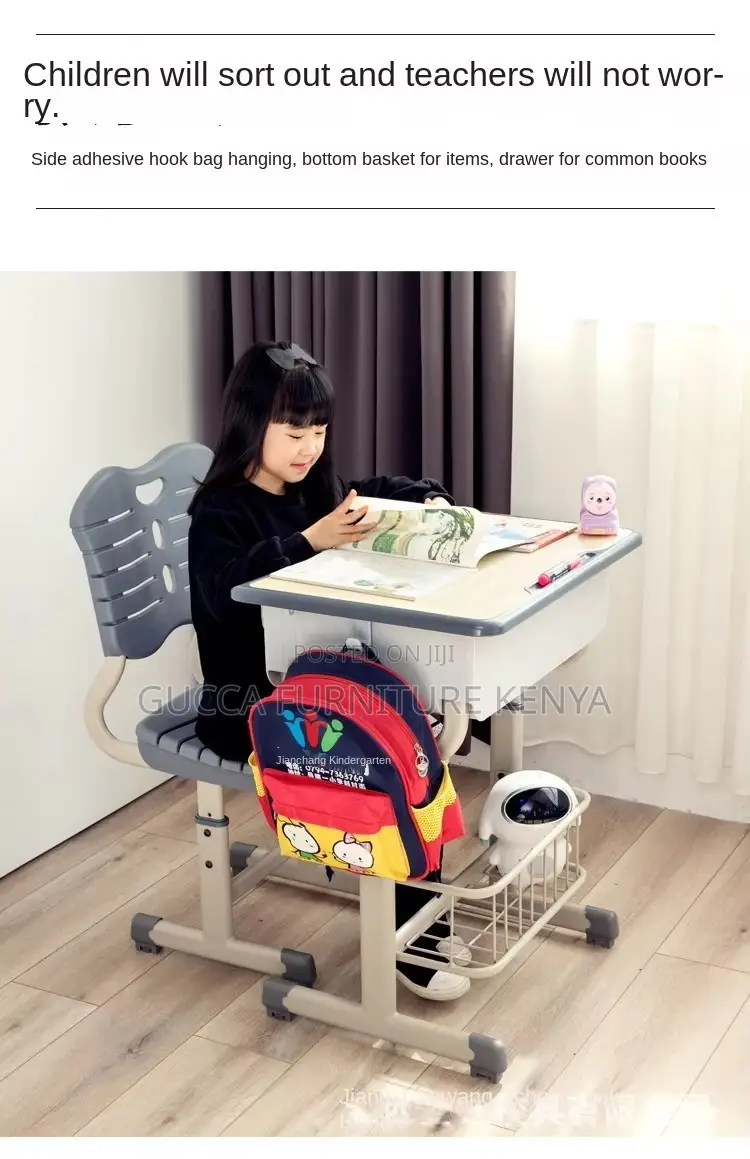 Modern Adjustable Kids Study Desk And Chair Set