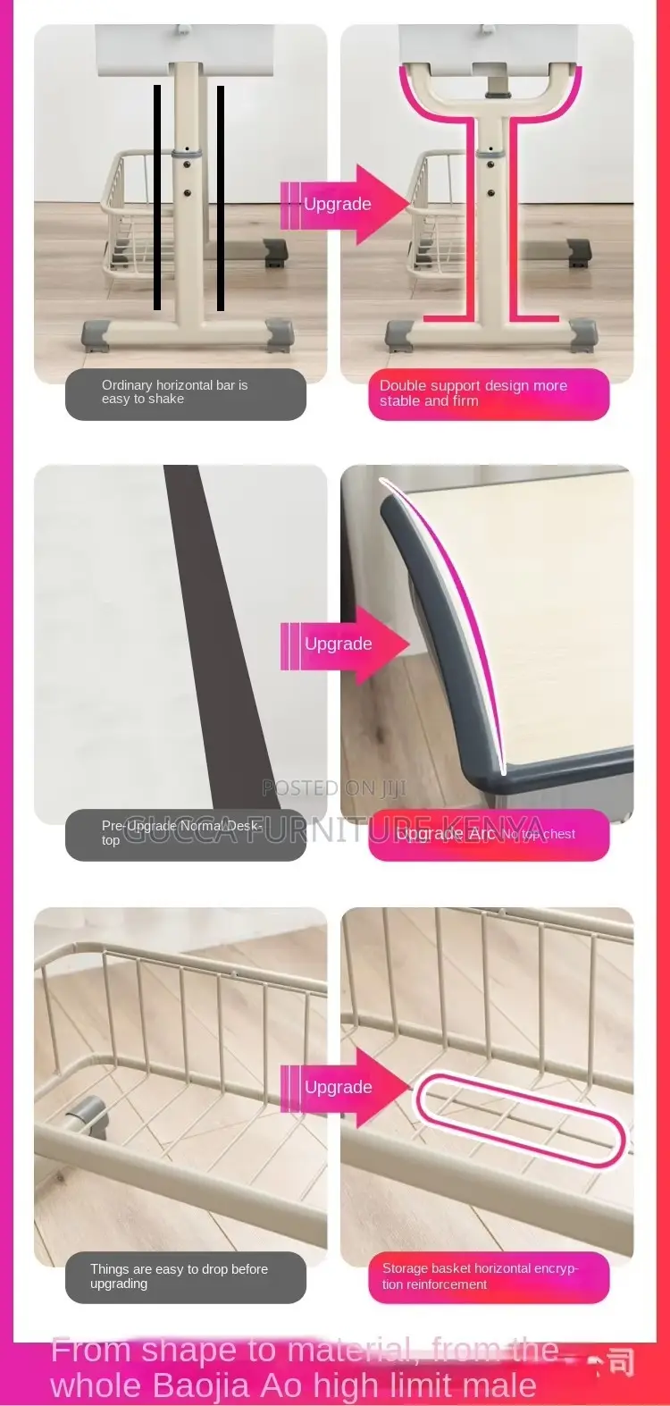 Modern Adjustable Kids Study Desk And Chair Set