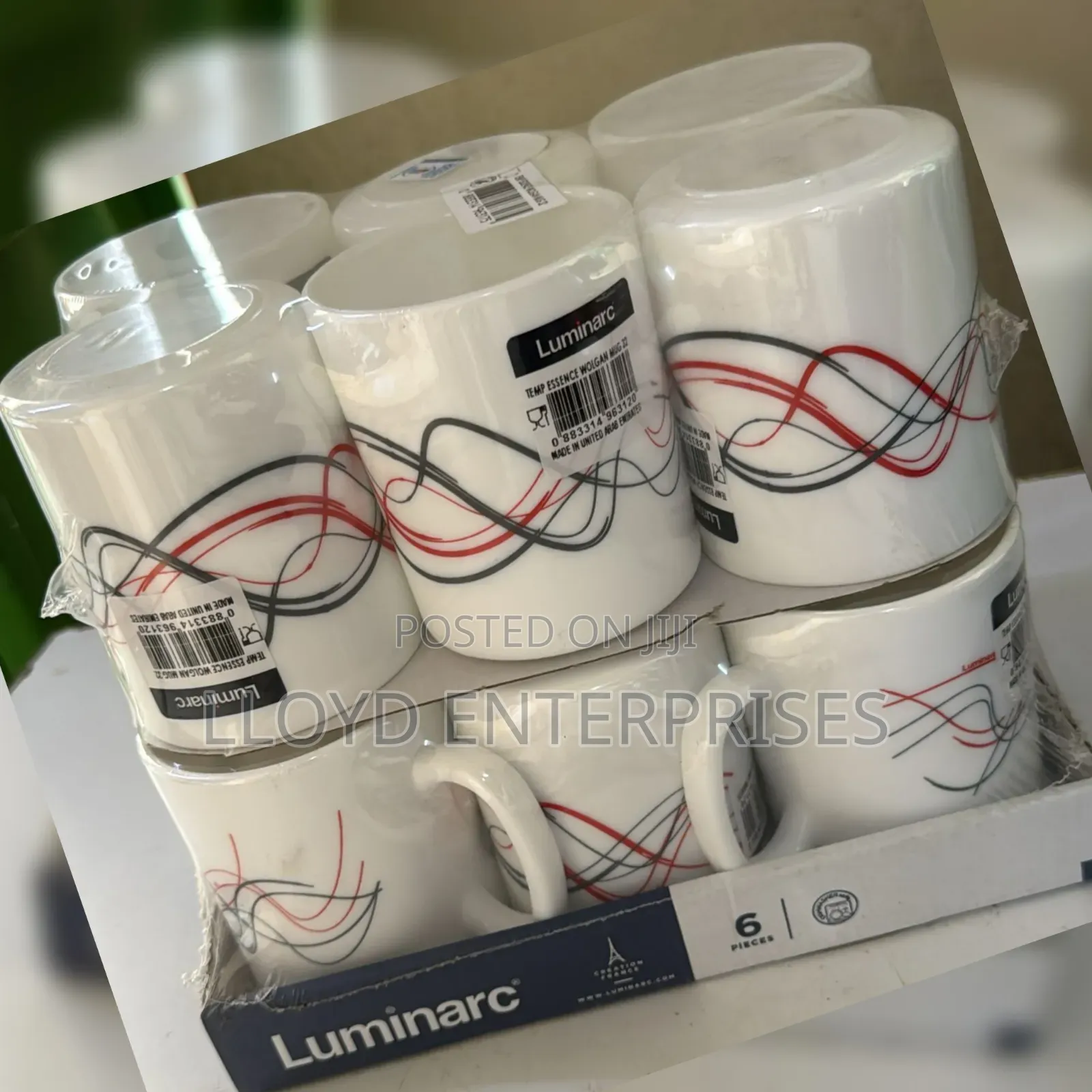 6pcs Luminarc Wolgan Red Cups