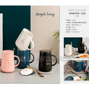 Simple Capucines" Style Ceramic Mug Set