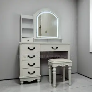 Dresser; Makeup Vanity Desk With Mirror And Lights