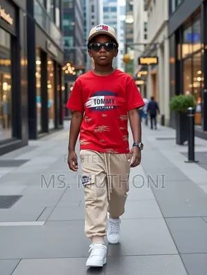 *Tommy 3 Pc* (Beige-Red) 4-14 Yrs