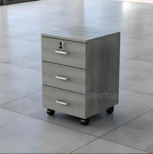 Modern 3-Drawer Mobile Office Pedestal Cabinet With Lock Wheels