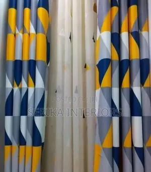 Blue and Yellow Curtains Curtains Environmental Friendly Robertson's
