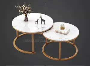 Coffee Table; Circular Marble Coffee Table
