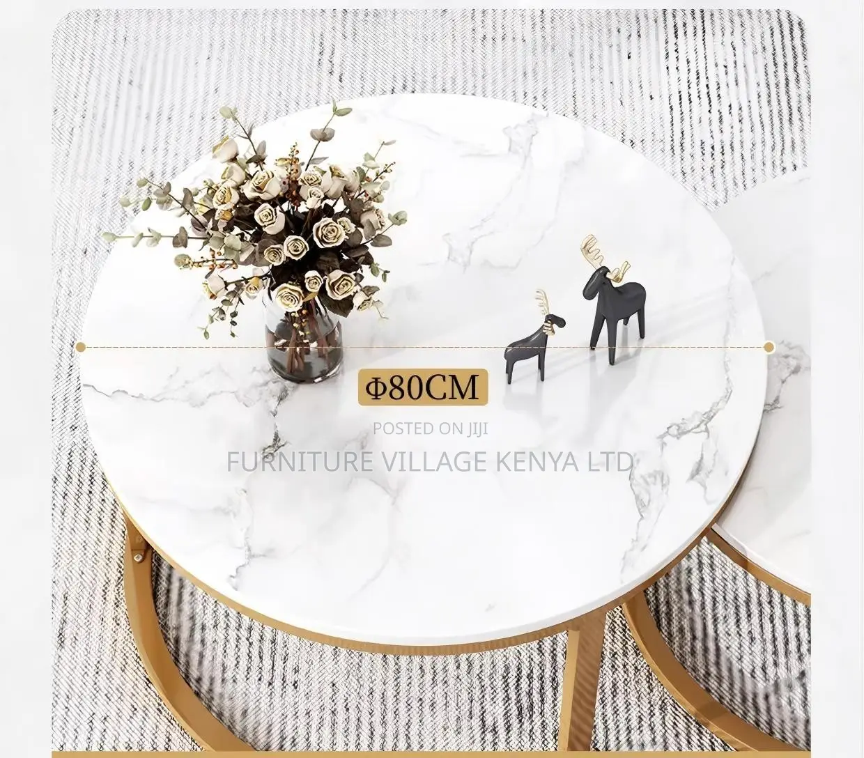 Coffee Table; Circular Marble Coffee Table