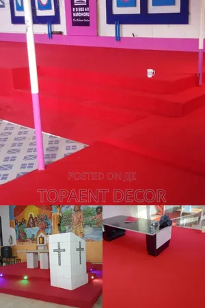 Plain Red 4mm Delta Church Surface And Senior Offices Floor Solutions