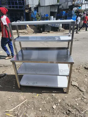 Stainless Steel Working Table Top With 2 Undershelf and Overshelf