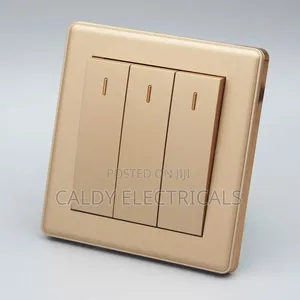 Gold-Colored, 3-Gang 2-Way Light Switch