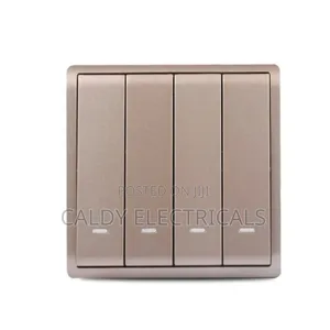 Gold-Colored, 4-Gang 2-Way Light Switch Hy8