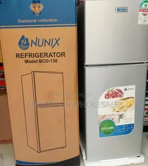 Nunix 138 Litres Large Capacity Double Door Fridge -Silver