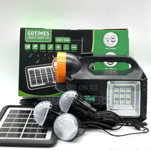 Gdtimes Solar Lighting System With Fm Radio 3bulbs
