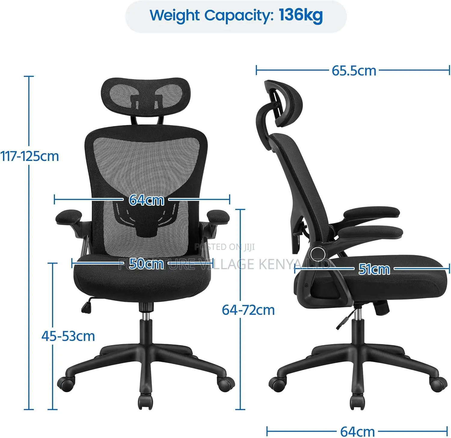 High-back Orthopedic Office Seat