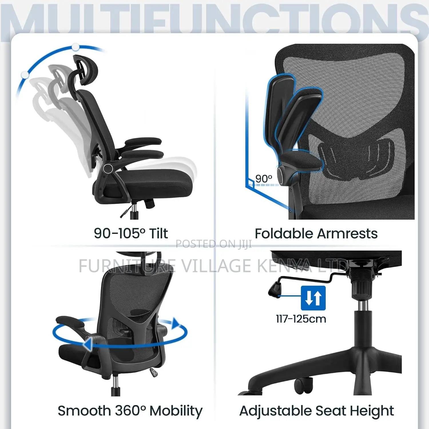 High-back Orthopedic Office Seat