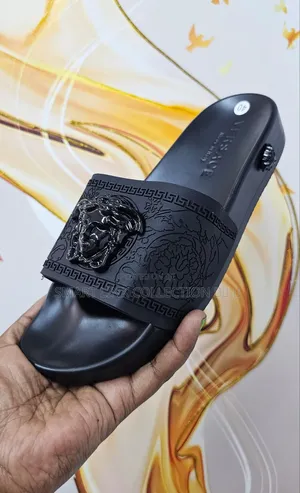Versace Silver Medusa Slides
