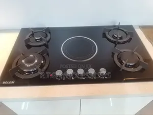 Bolesi Hob 4 Gas Burners +1 Infrared Electric With Gas Sensor