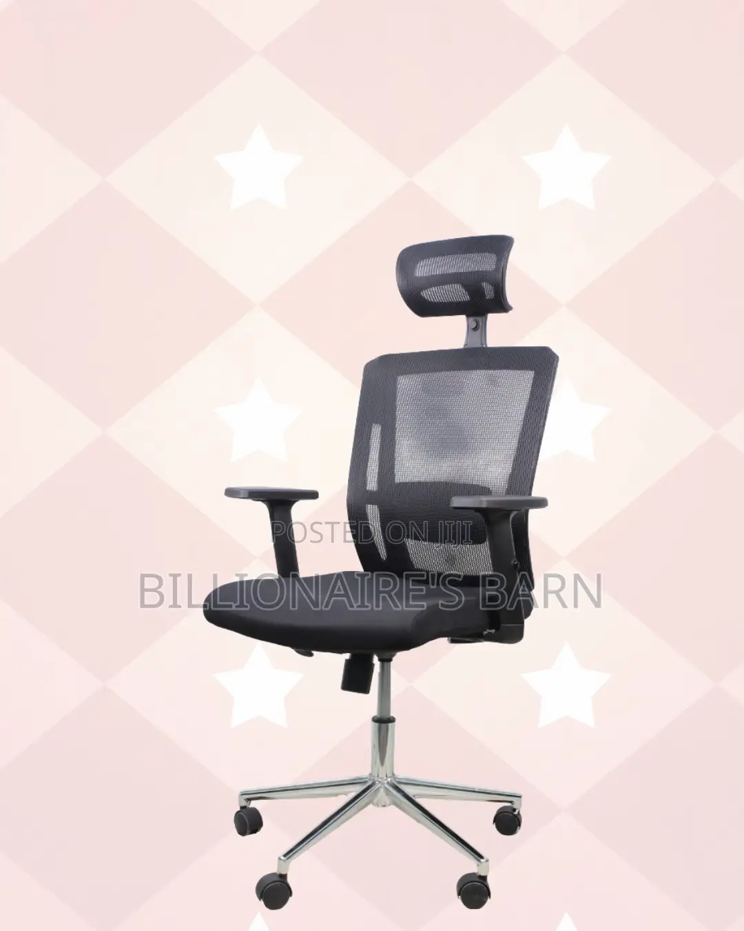 Black Ergonomic Office Chair | Office-Ready Style, Strong Base