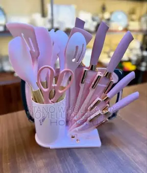 Complete Set New Pink 19pcs Silicone Spoons