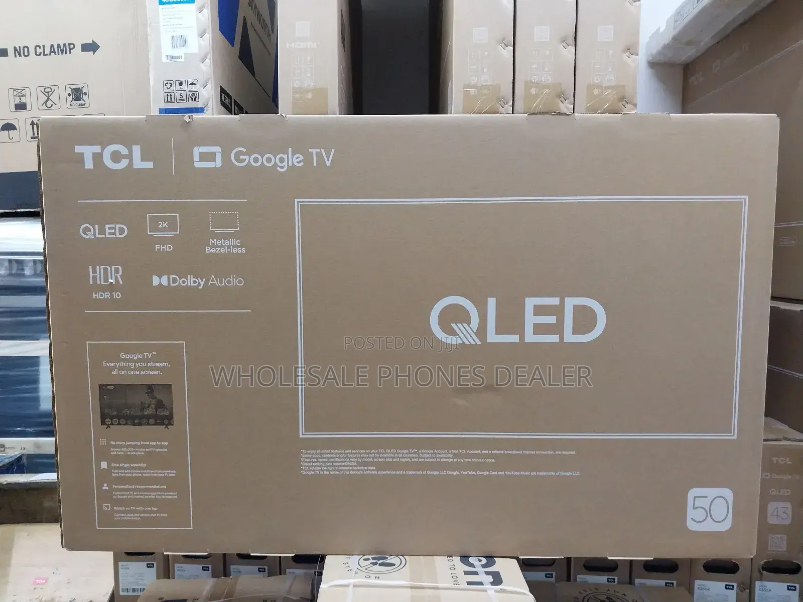 Tcl 50" Frameless Qled Google Tv, Dolby Audio, Bluetooth, Cast Enabled