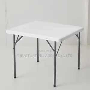 Foldable Table; Plastic Top Square Foldable Table