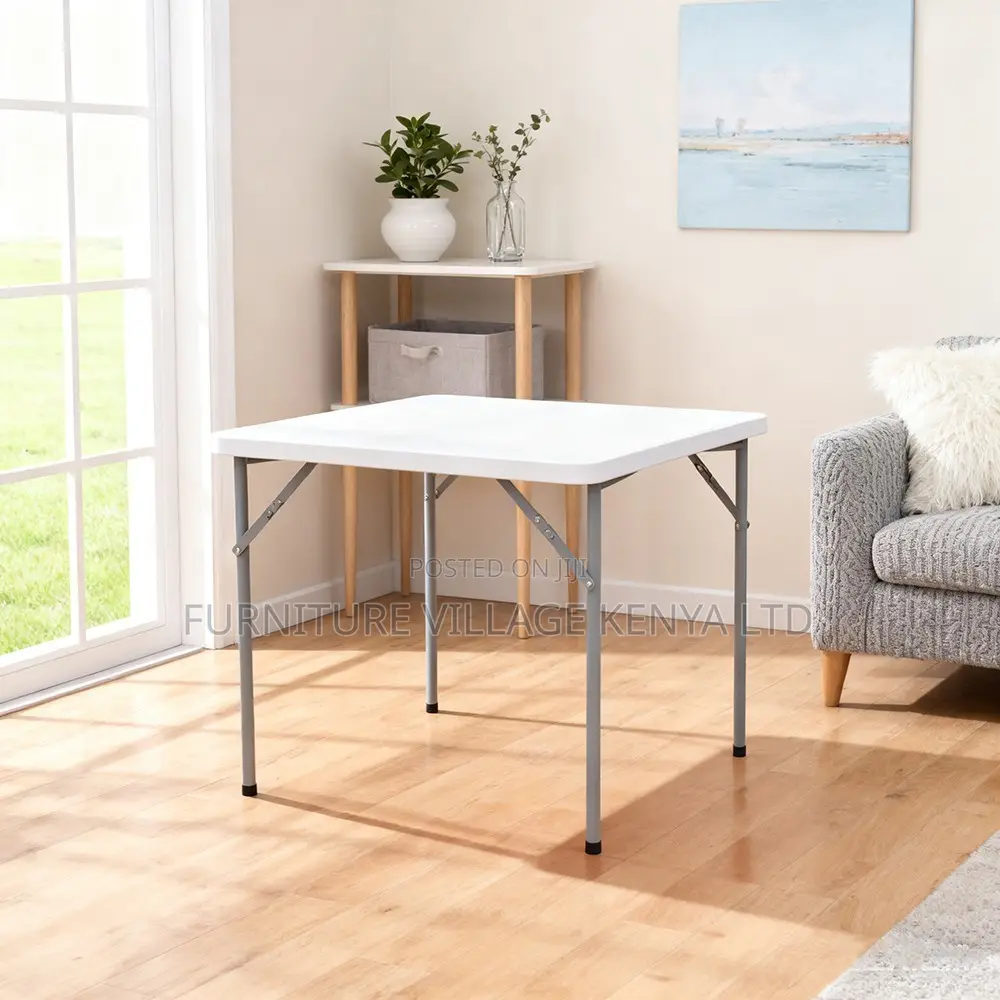 Foldable Table; Plastic Top Square Foldable Table