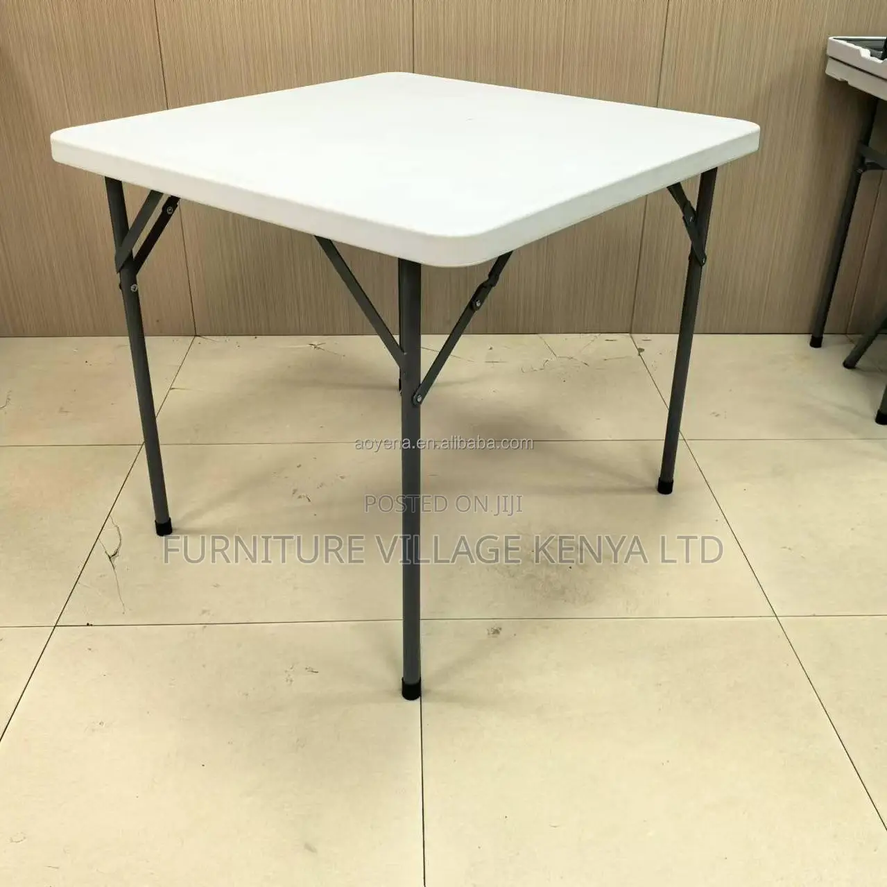 Foldable Table; Plastic Top Square Foldable Table