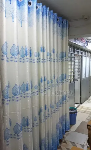 Blue Floral Shade Curtains Curtains Environmental Friendly Robert