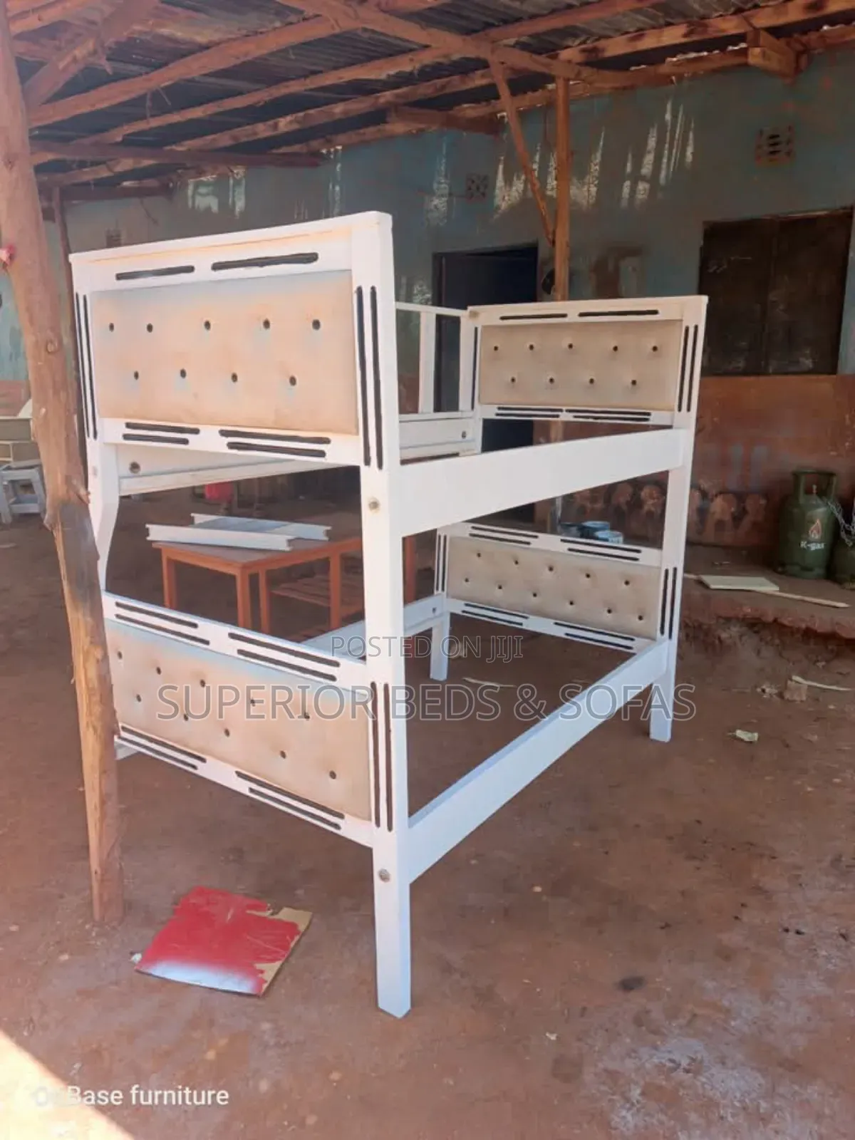 White Upholstered Bunk Bed Size 5 by 6