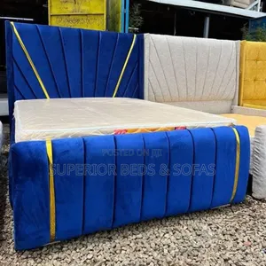 Royal Blue Fan Panel Bed Size 5 by 6
