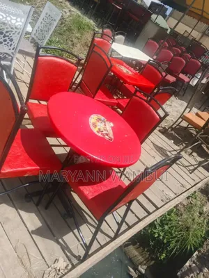 Red Club and Hotel Chairs and Table