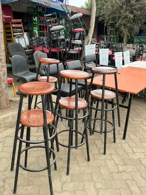 Round Mahogany Stools