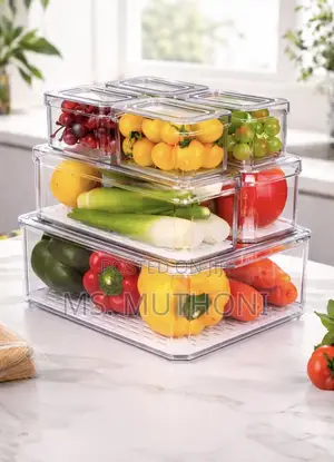 Bpa-Free Acrylic 7pcs Stackable Acrylic Fridge Organizer Containers