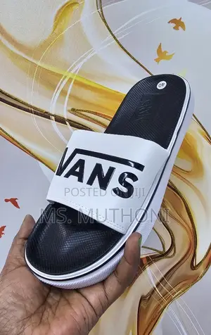 Black and White Vans La Costa Slide-on Sandals Size 40-45