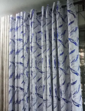 Pale Blue Pattern Curtains Curtains Environmental Friendly Justice