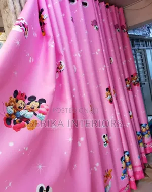 Hot Pink Cartoon Themed Curtains Curtains Environmental Friendly