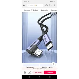 Ugreen Usb Type-C to Type-C Charge and Data Transfer 2m