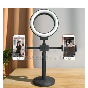 Double Stand Holder With 6-Inch Ring Light for Phones Accessories