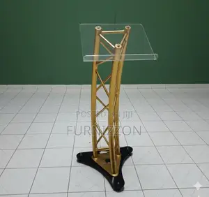 Modern Metallic Podium Stand for Public Speaking