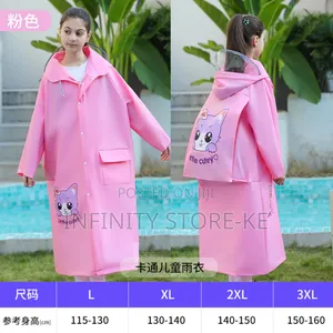 High Quality Children's Raincoat With Wide Brim Hat and Zipper