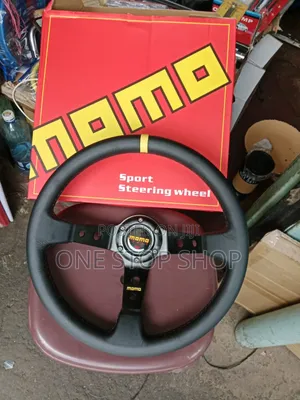 Momo Universal Deep Dish Shaped PVC Leather Steering Wheel