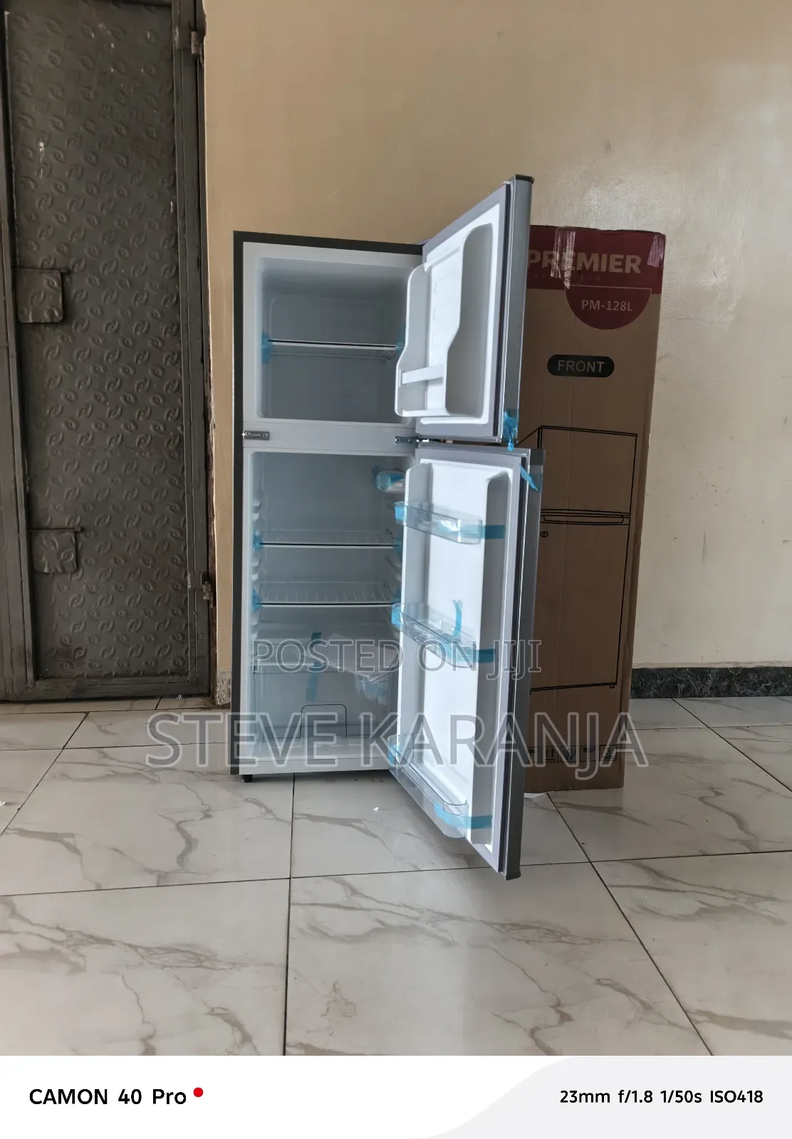 Premier 128l Double Door Fridge
