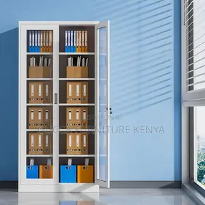 2-door Full Glass Steel Document Cabinet