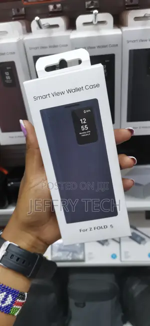 Aswert Samsung Z Fold 5 Flip Clear View Mirror Flip Cover Pu Leather