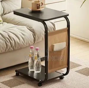 Black Versatile 2 Layer Trolley Side Table